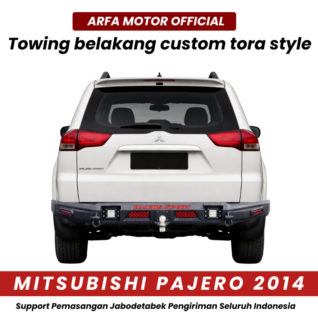 TOWING BELAKANG PAJERO 2014 CUSTOM TORA TANDUK PENGAMAN PELINDUNG BEMPER ANTI KARAT