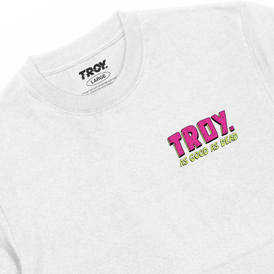Troy Company Kaos Pria Lengan Pendek Putih - Pink Cosmic Tshirt White MTD 2522