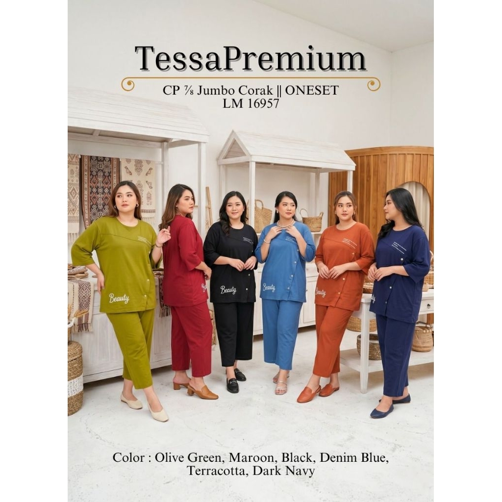 Baju tidur kaos tessa tangan 7/8 baju tidur viral baju tidur murah Tessa standar Tessa jumbo Tessa v