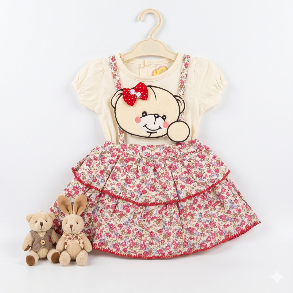 Lala6 - Dress Pendek Bayi Overall Kepala Boneka Lala Baby