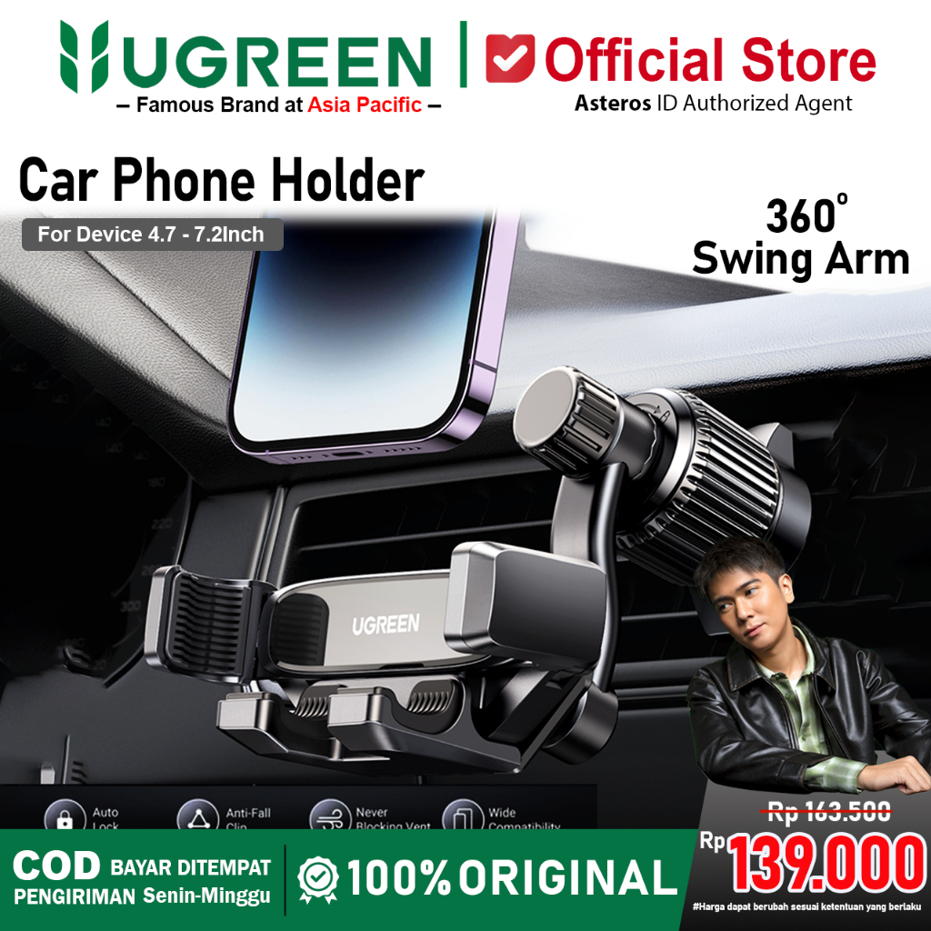 UGREEN Car Holder Air Vent Gravity Mount Phone Holder Hp Mobil 15321