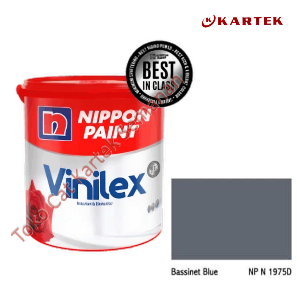 Nippon Paint Vinilex BASSINET BLUE NP N 1975D Cat Tembok Interior Eksterior Abu-abu Tua 1kg 5kg