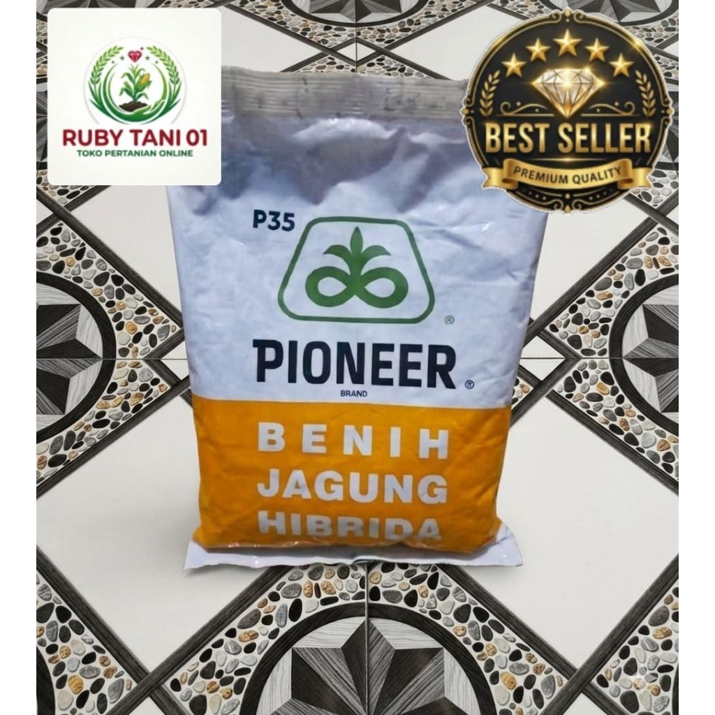 PIONEER P35 BANTENG Benih Jagung Hibrida Tahan Bulai Hasil Panen Berlimpah KEMASAN 1KG ORIGINAL.