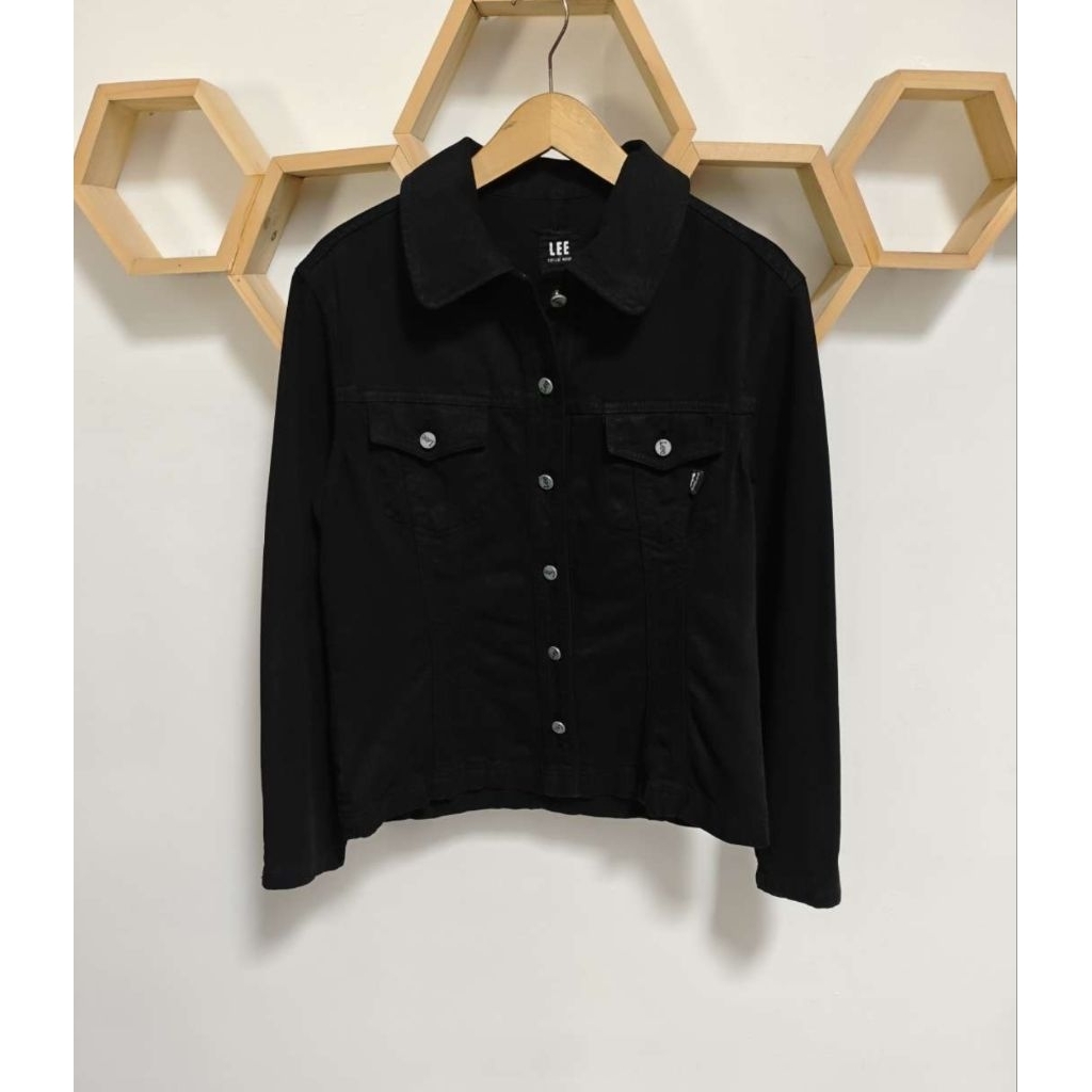 JACKET JEANS CEWE LEE HITAM SLIMFIT SIZE M