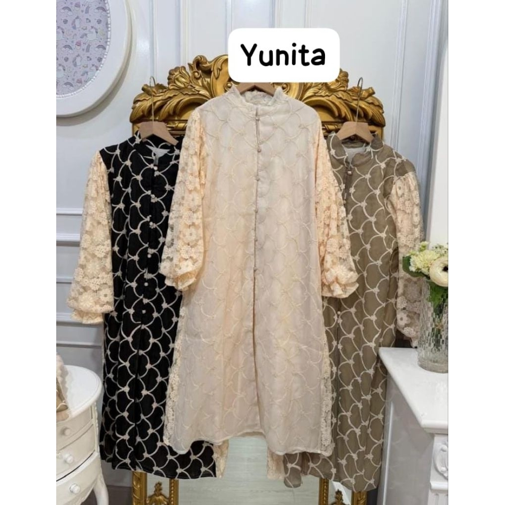 Meijiwang tunik katun mix brukat cantik