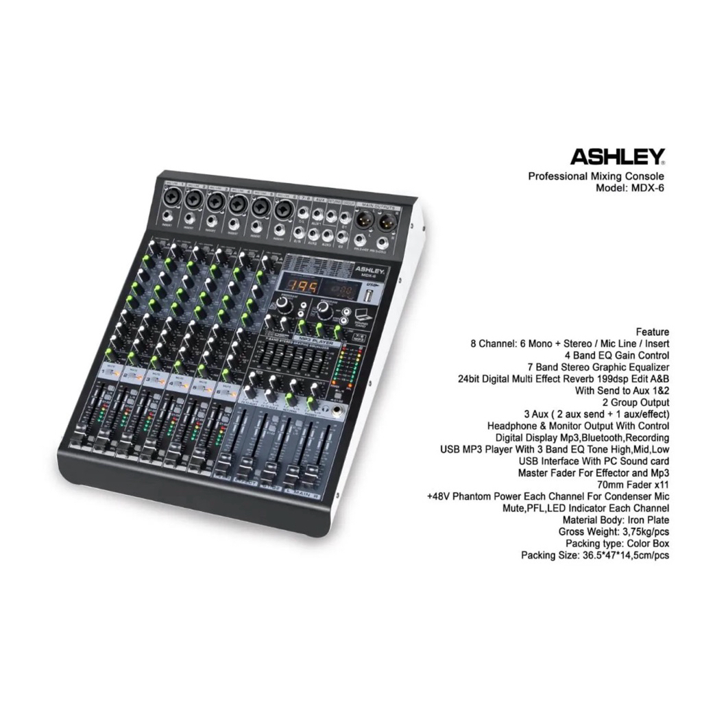 Mixer Ashley MDX 6 Original 6 Channel Bluetooth / MIXER MDX6 Mdx6 mdx 6 ASHLEY bagus Murah(Bisa COD)