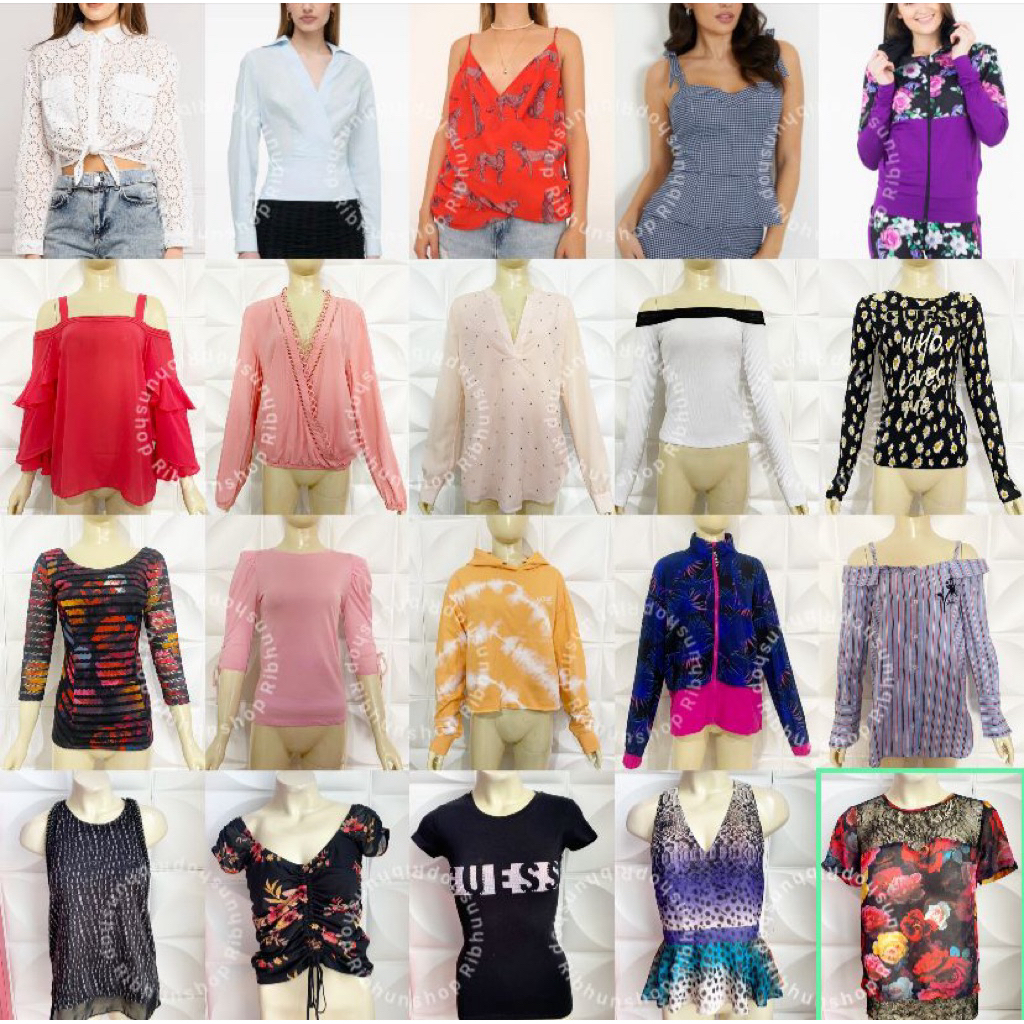 Guess Atasan Wanita Tshirt Hoodie Kemeja Tank top Size XS S M L
