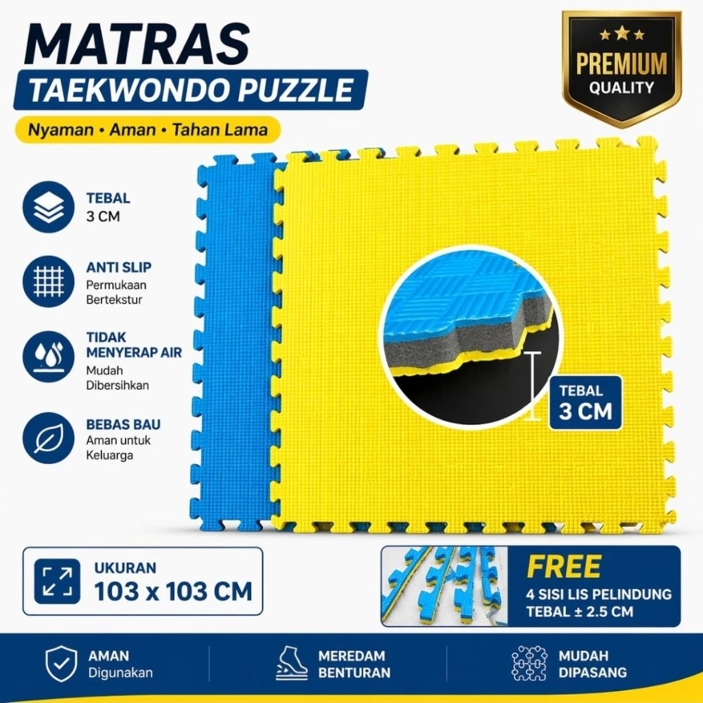 BISA COD Matras Beladiri (103cmx103cm) tebal 3cm Matras Arena,Matras Silat, Matras Karate, Matras Ta