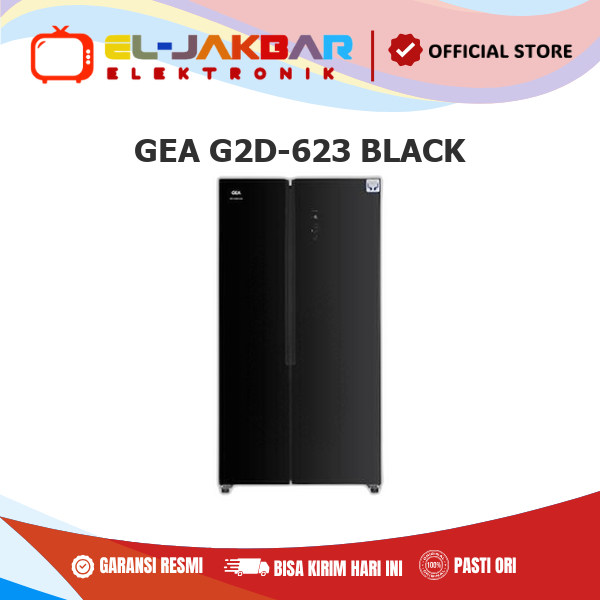 GEA G2D-623 BLACK KULKAS 625 Liter Refrigerator Side By Side G2D-623 BLACK G2D-623 G2D623