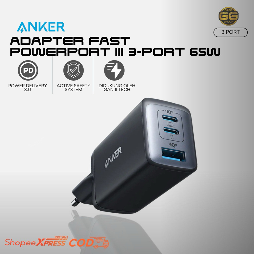 ADAPATER ANKER NANO II 65WATT 3 PORT