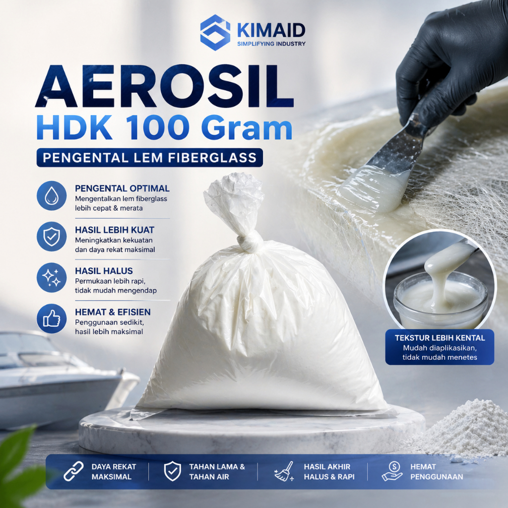 Aerosil HDK 100 Gr Wacker HDK Pengental Lem Bening Merah Fiberglass Epoxy Waterproofing Material Kon