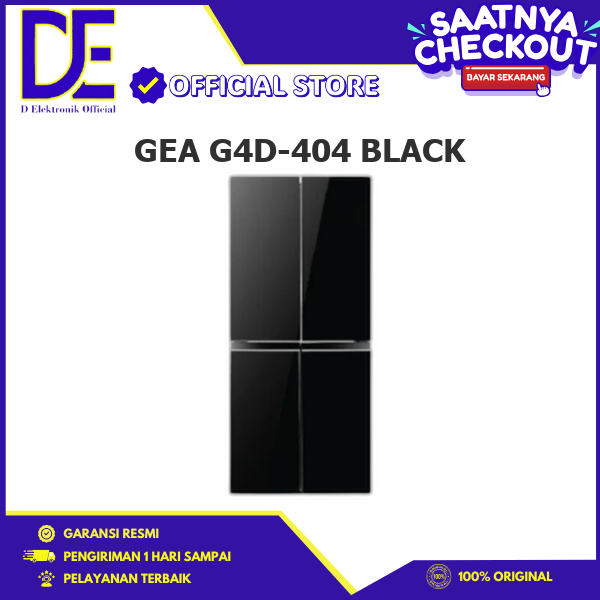 GEA G4D-404 BLACK KULKAS 4 PINTU Fridge Freezer SIDE BY SIDE G4D-404 BLACK G4D-404 G4D404 G4D 404