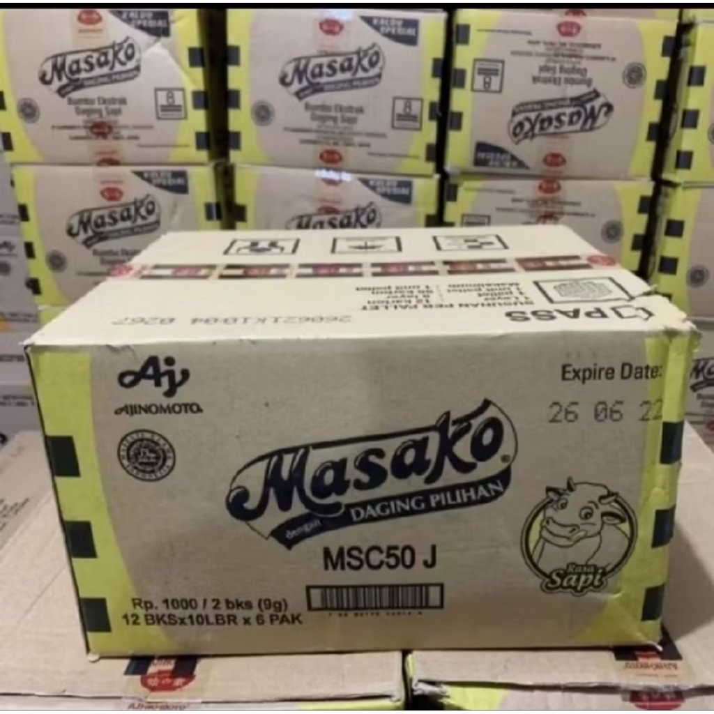 1 Dus Masako Penyedap Rasa Sapi / Ayam 1 karton isi 60 Renceng