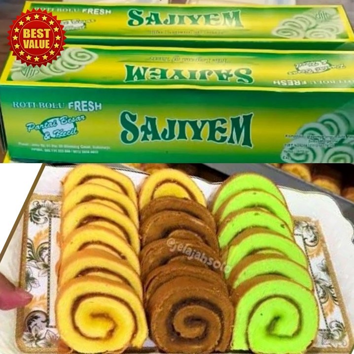 Roti Bolu Lembut Gulung Basah Empuk Murah Hajatan Rasa Nanas Coklat Pandan Sajiyem Sukoharjo Solo HN