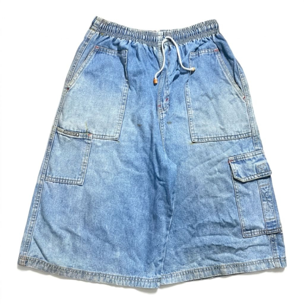 JORTS PANTS Y2K SKATE BLUE WASHED