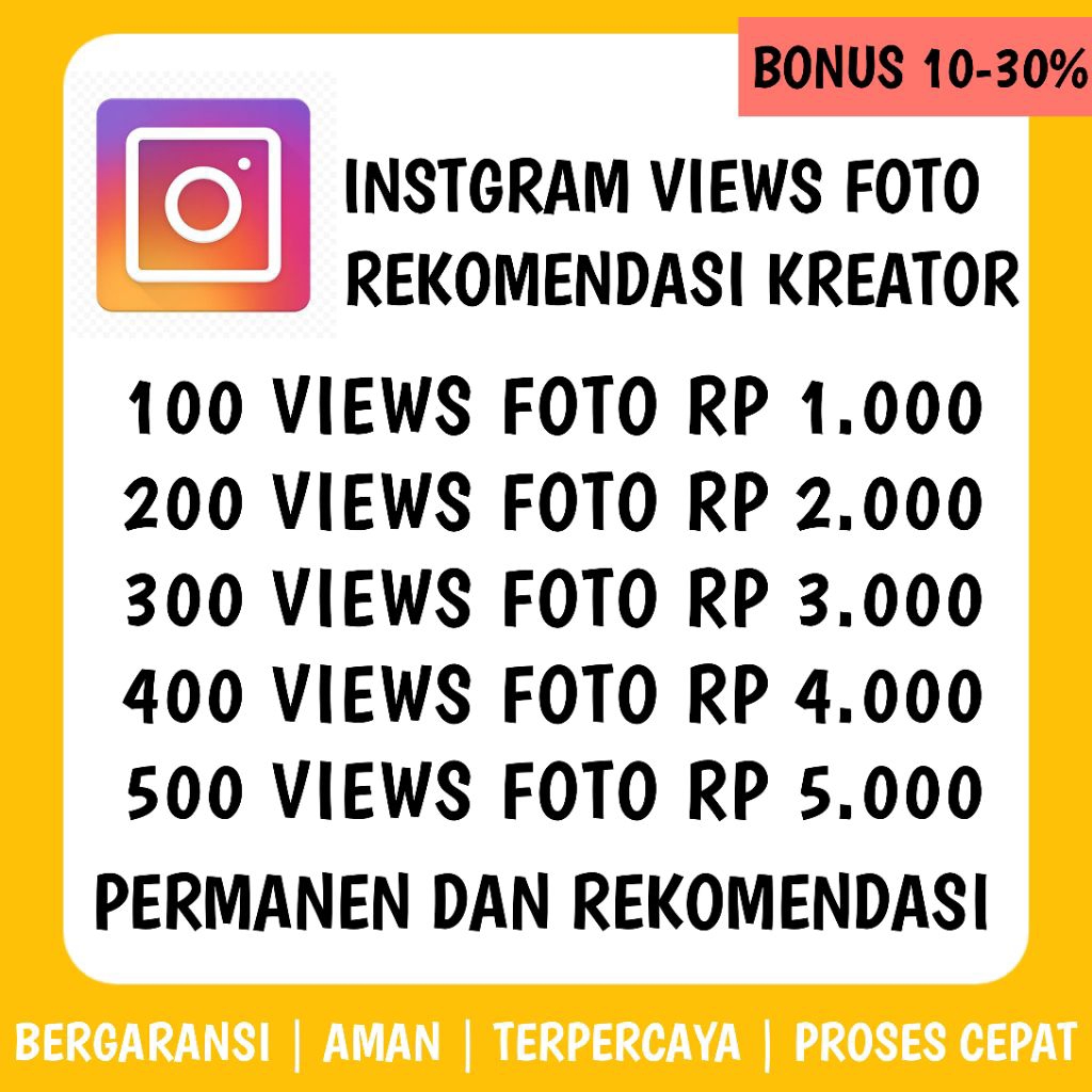 Instagram Views FOTO Termurah Real Aktif Permanent