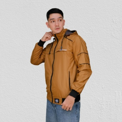 Jaket Windbreaker Bolak Balik BB Pria Taslan Waterproof Original HOXER Jaket Motor M-3XL