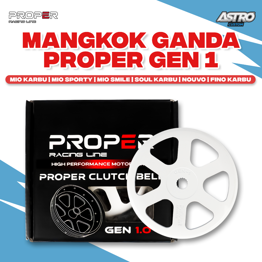 Proper Mangkok Kampas Ganda Mio Karbu Sporty Smile Fino Soul Kartel Racing Line Gen 1 Upgrade CVT