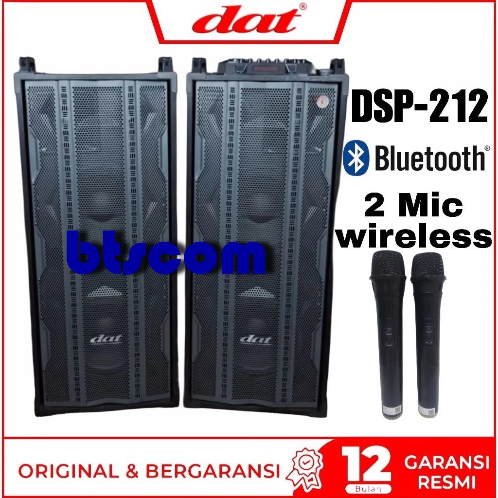 Speaker aktif pasif dat 12 inch dsp212 mic wireless double subwoofer dsp 212 karaoke