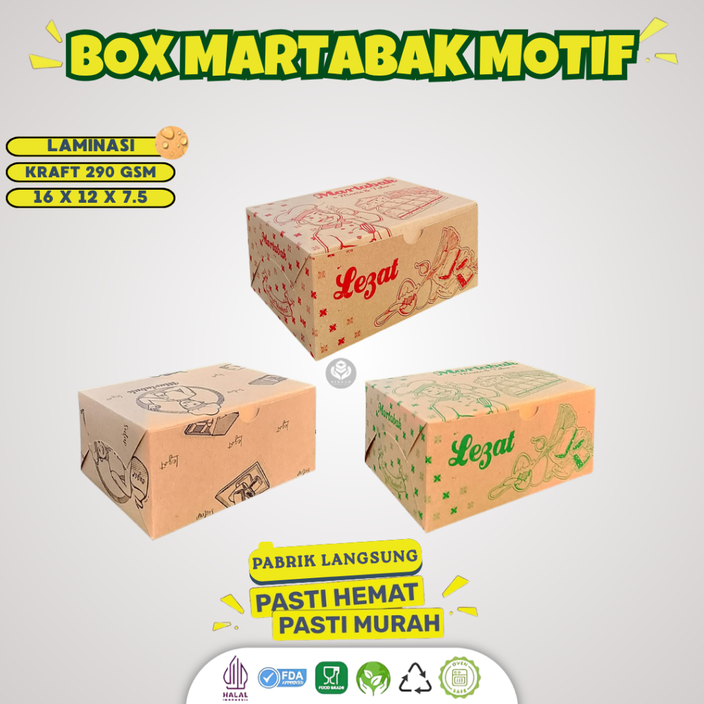 Box Martabak Telor / us Martabak Kotak 16x12 Laminasi / Kotak Martabak Food Grade