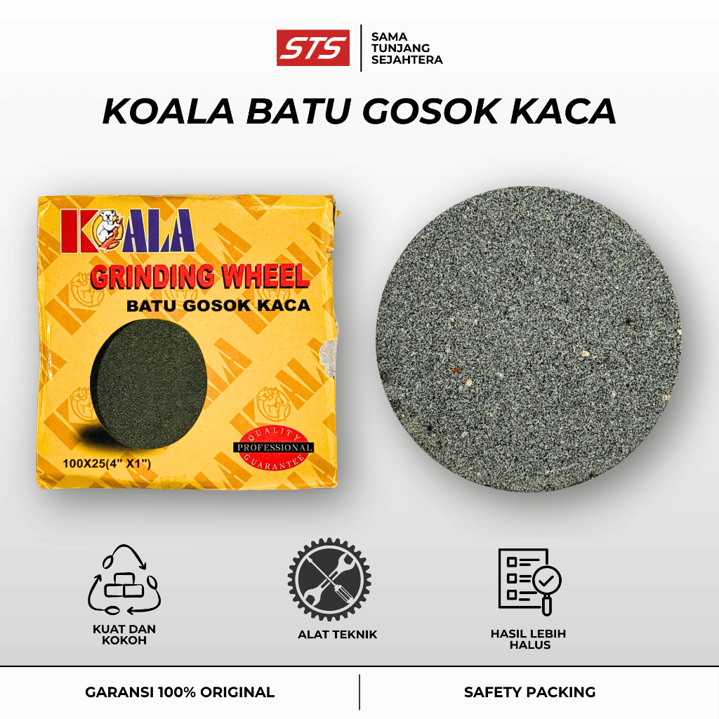BATU GOSOK KACA 4" X 1" INCH (100X25MM) - GRINDING WHEEL - BATU ASAH GERINDA POLES PENGHALUS TEPI KA