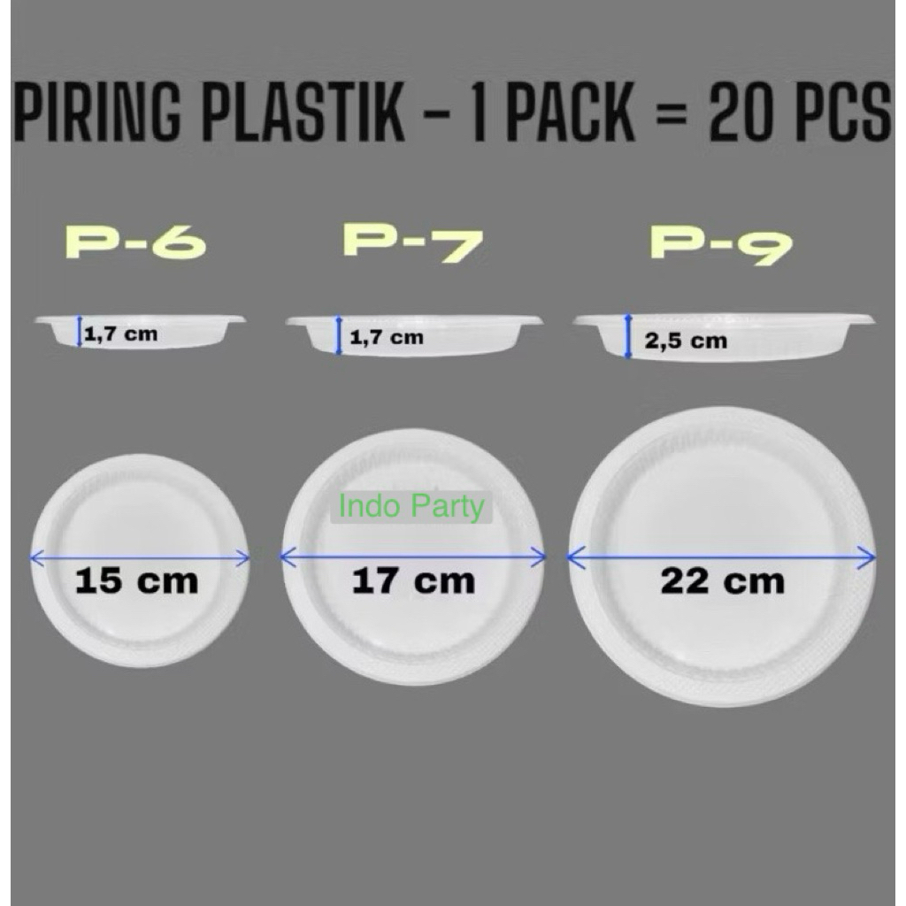 Piring Plastik Good Qualtiy / Piring Plastik Tebal / Piring Plastik / Piring Plastik Putih / Piring 