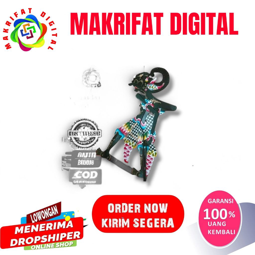 ZACK MART wayang kulit bimasena werkudara bahan kulit sapi asli