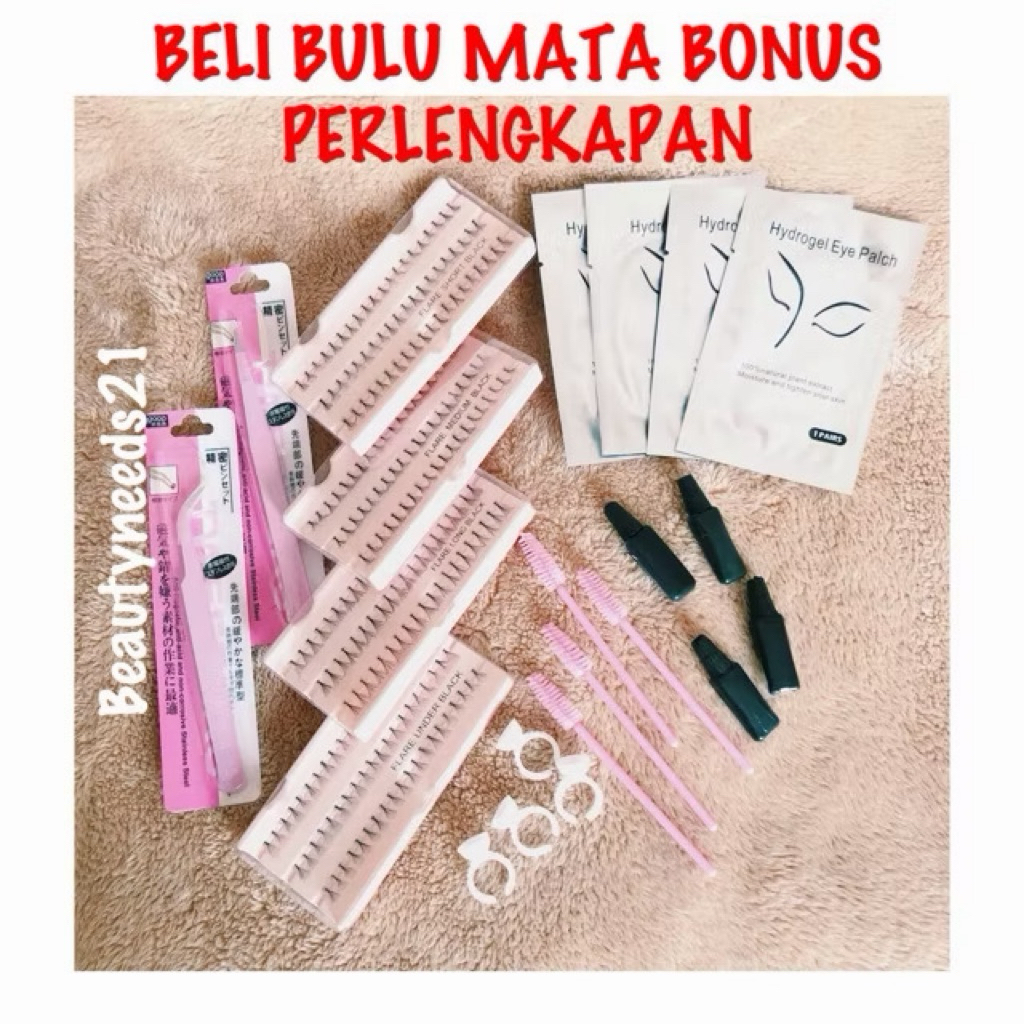 READY PAKET EYELASH EXTENSION RUSSIAN / PAKET TANAM BULU MATA BERCABANG 60 Helai