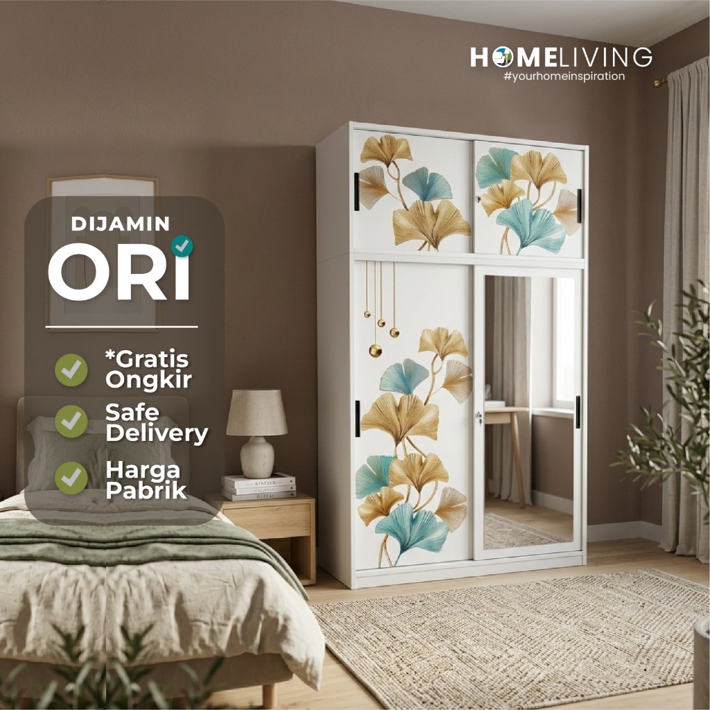 HOMELIVING FURNITURE - LEMARI BESI 2PINTU JUMBO - LEMARI BESI 150 cm - LEMARI BESI ANTI RAYAP