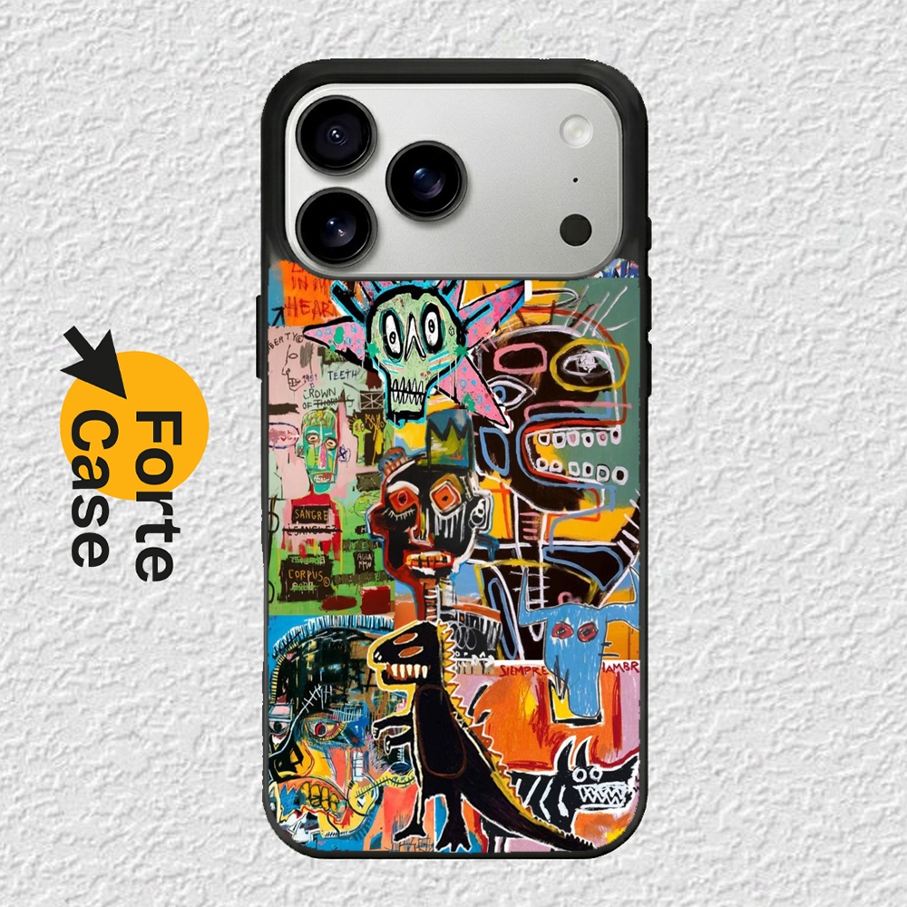 Hybrid Case Casing Softcase iPhone 17 16 15 14 13 12 11 Pro Max Mini Plus X Xs Max XR Basquiat Inspo