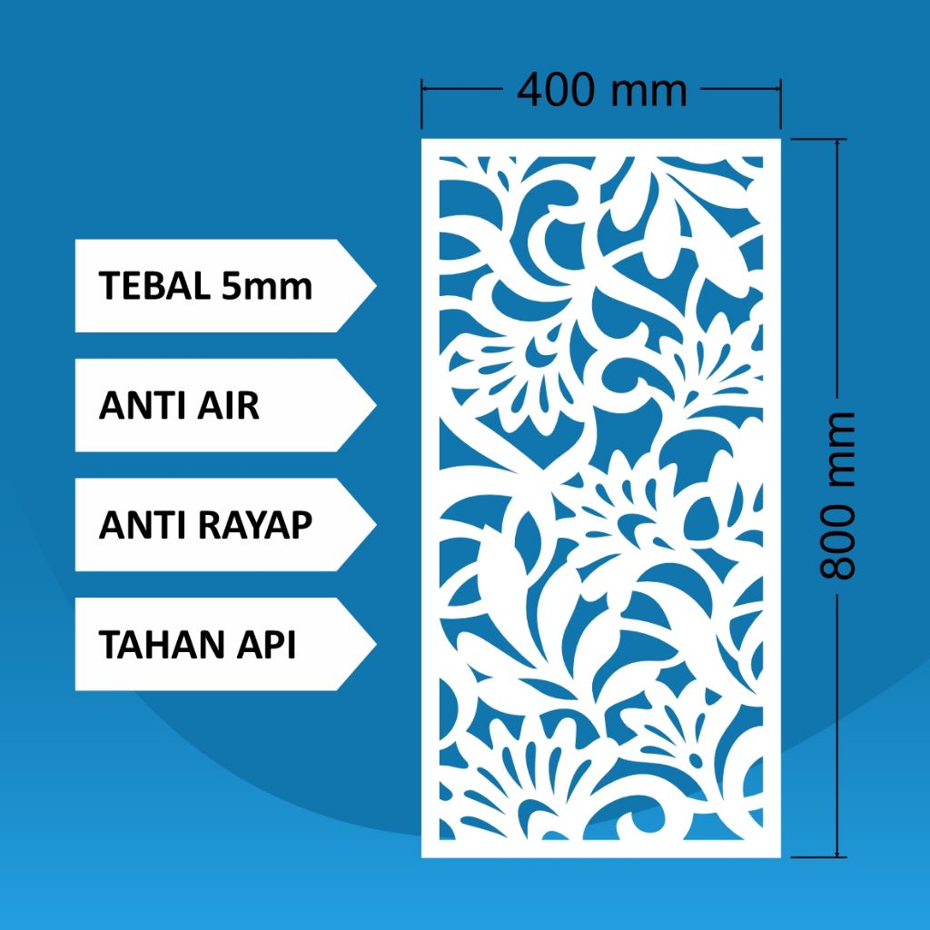 Krawangan Plafon PVC 80 x 40 x 0.5 cm / Krawangan /PVC Foam Board / Krawangan PVC Foam Board / Krawa