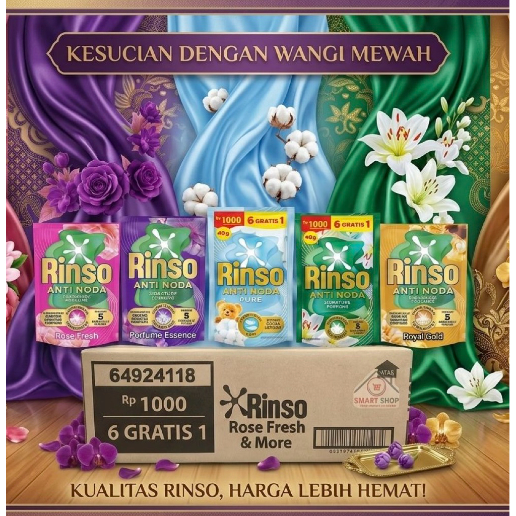 1 dus Rinso cair 1000  isi 112 sachet