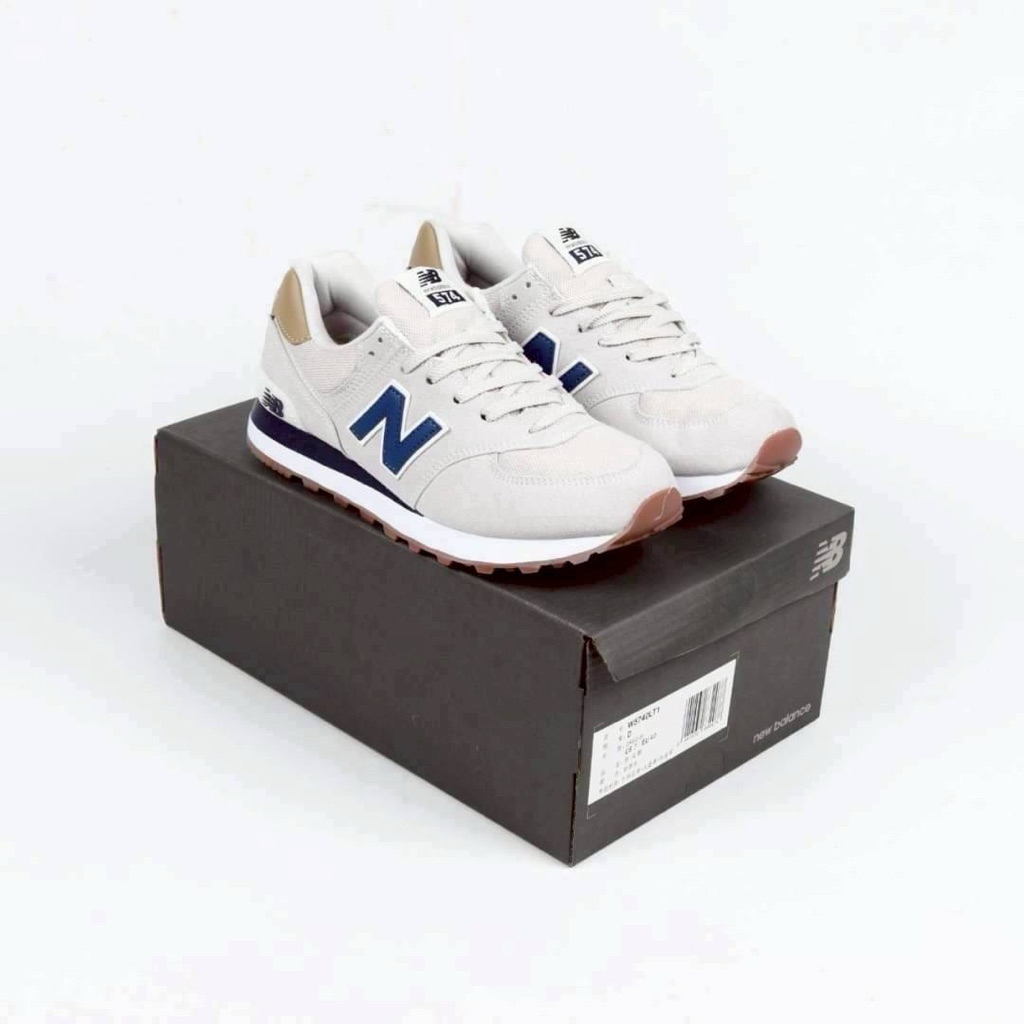 ( BDGSNKRS ) Sepatu New Balance 574 Classic Beige Navy