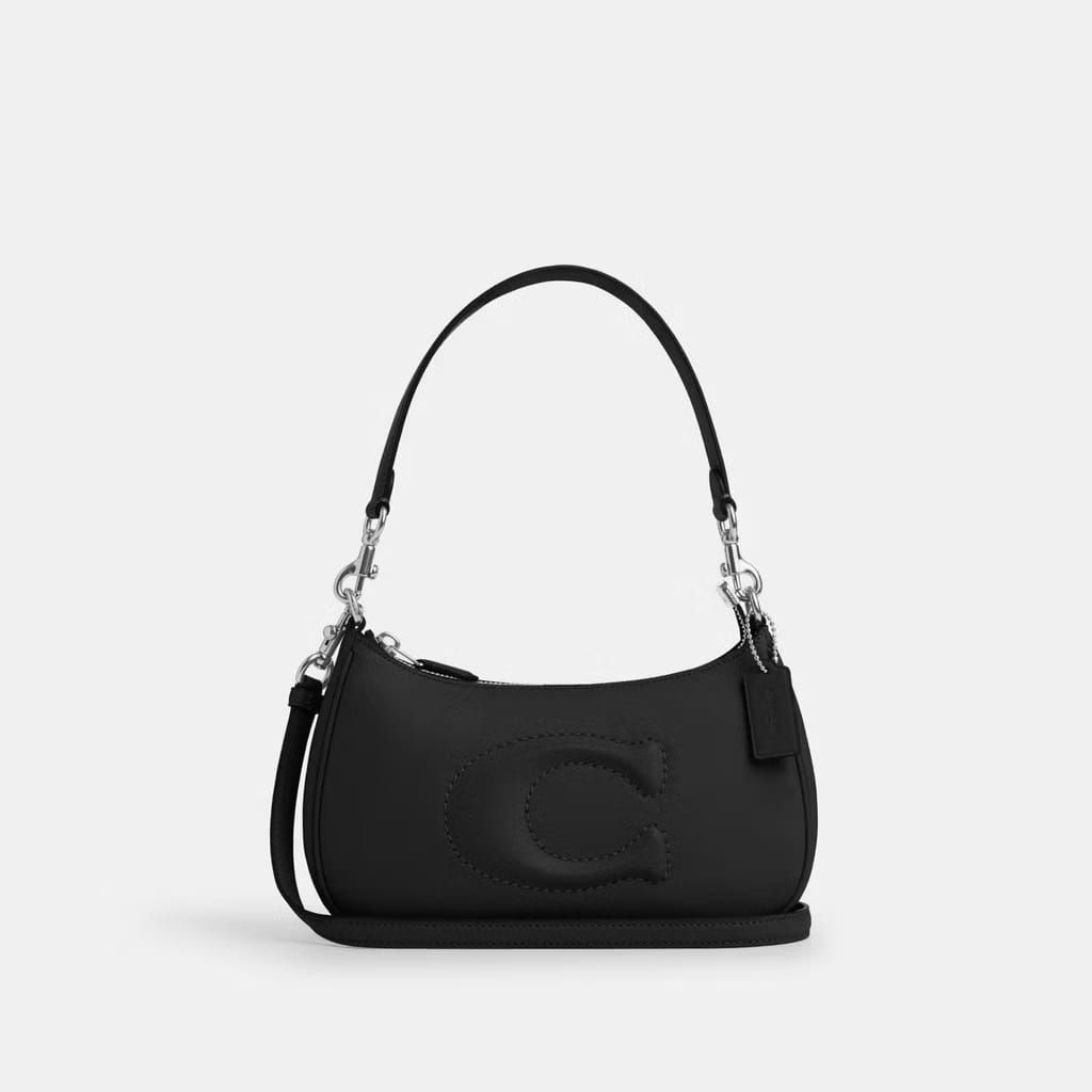 Coach teri shoulder bag with leather strap tas selempang wanita