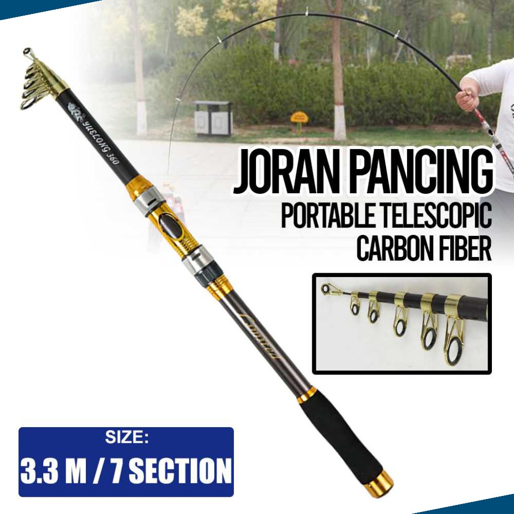 joran pancing laut portable telescopic carbon fiber