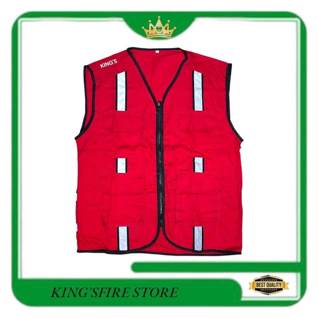 Safety vest Pu warna merah /rompi safety /rompi proyek