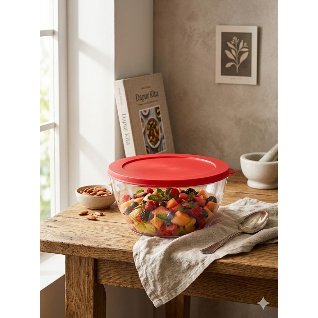 Tupperware Clear Bowl -1,3 L- new,mangkok kristal tupperware @S