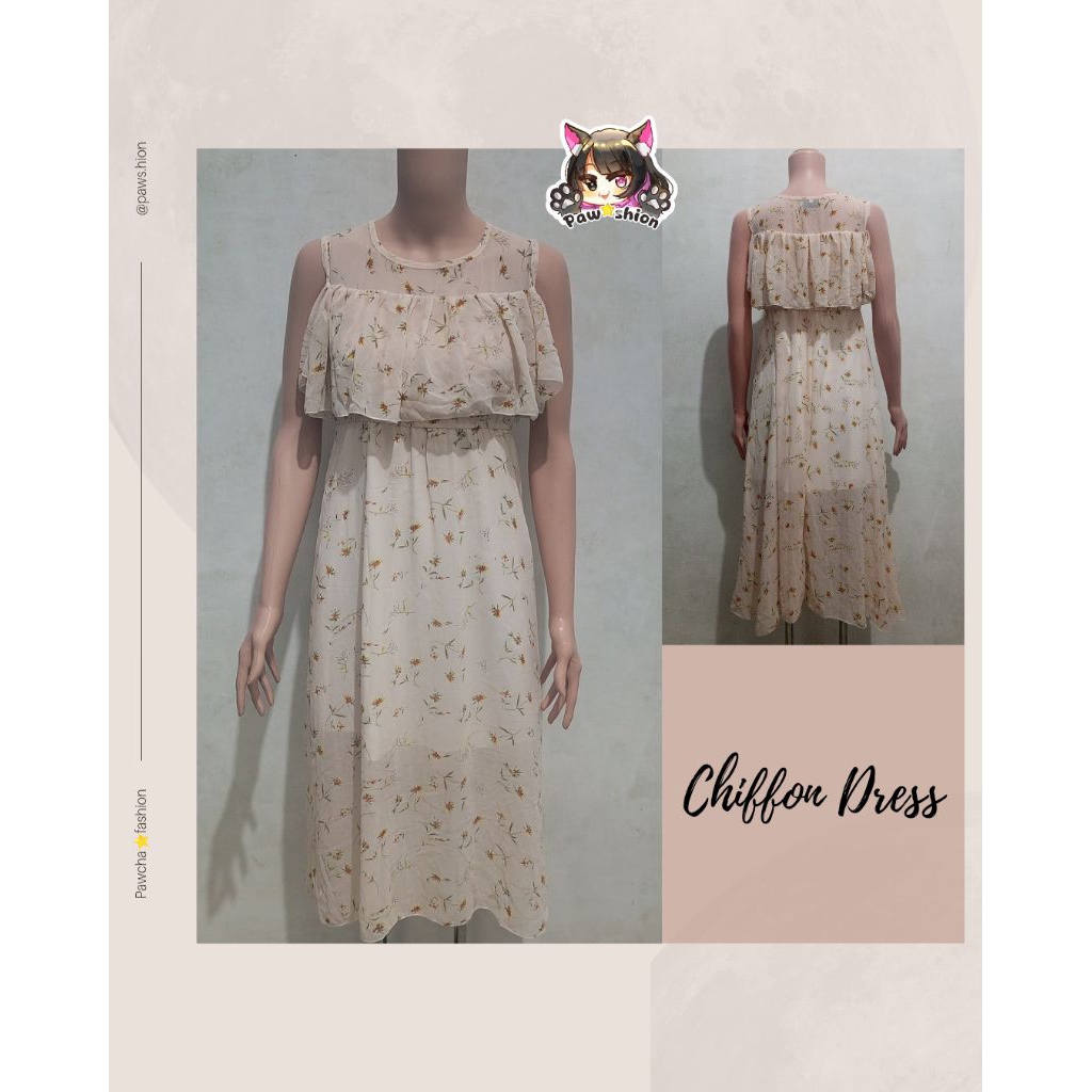 Dress chiffon dress maxi floral dress