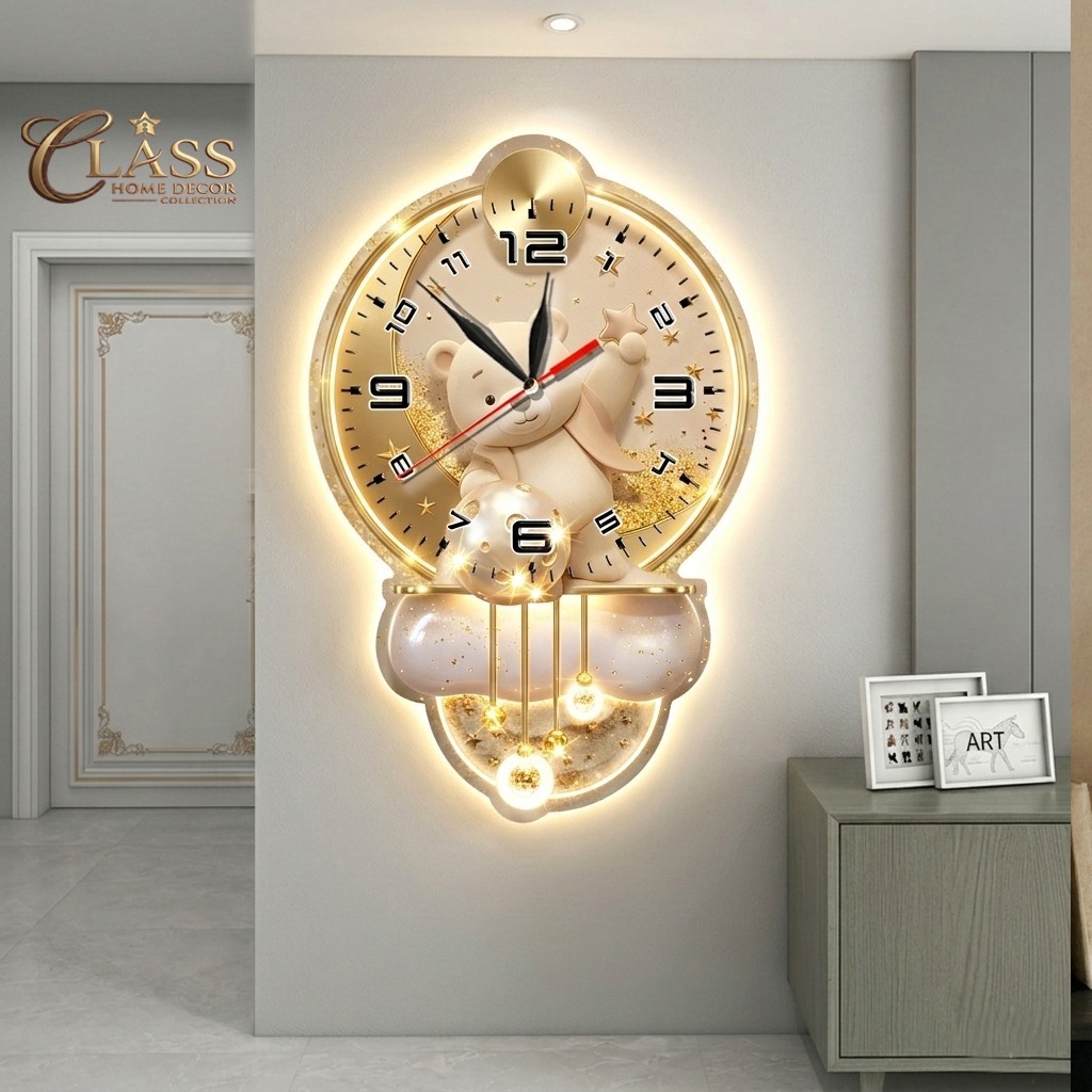 JAM DINDING UNIK KARAKTER PANDA / JAM DINDING KARAKTER LUCU / HIASAN DINDING KAMAR PANDA