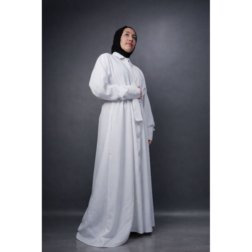 Dress Gamis Wanita Simple Elegan Premium Wolfis – Dress Muslim Minimalis - SMSTA Nooré
