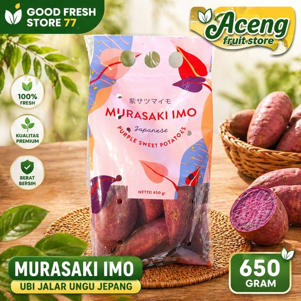 Murasaki ubi ungu jepang high quality kualitas premium super sweet 650 gram