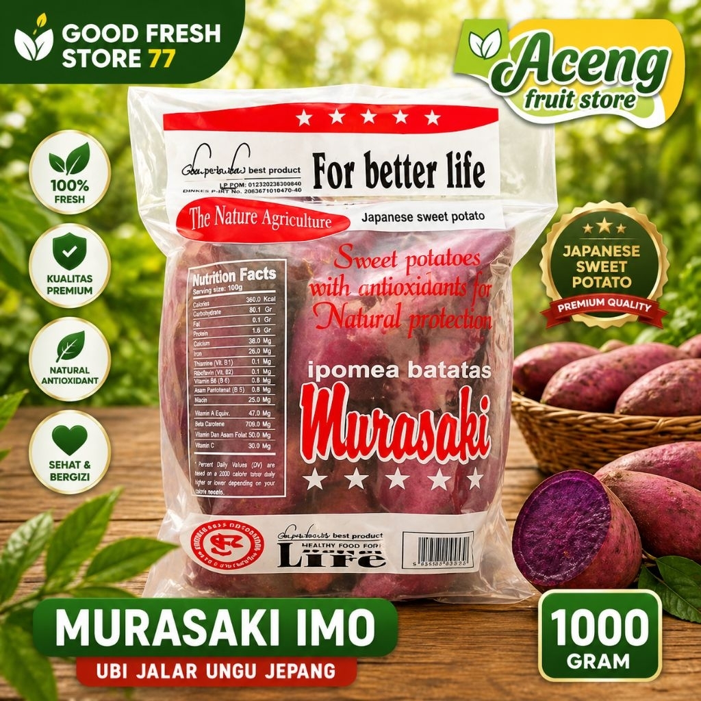 Murasaki ubi ungu jepang high quality kualitas premium super sweet 1 kg