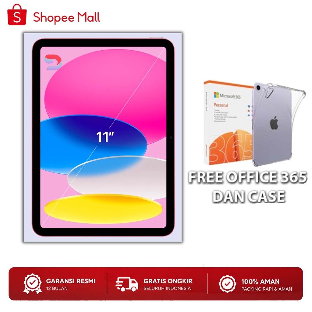 Apple iPad 11 (A16) 2025 11-Inch 128GB 256GB WiFi Only Silver Blue Yellow Pink 11 Gen Garansi Apple