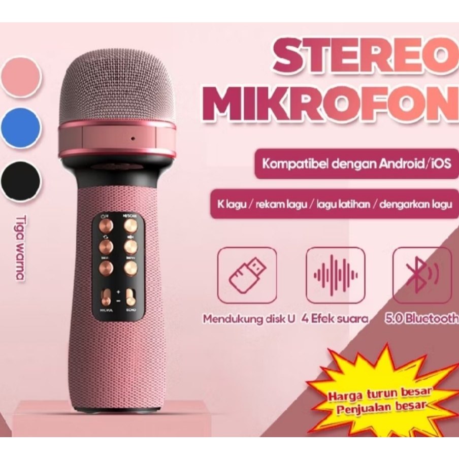 Mic bluetooth Original Wester KTV WS-898 Speaker Wireless Mikropon Smule Karaoke Microphone Portable