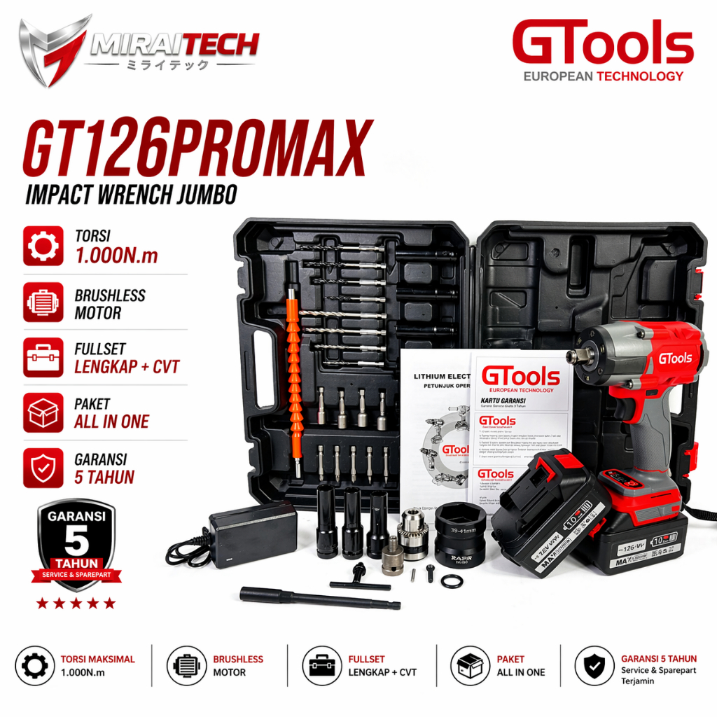 DISTRIBUTOR RESMI | XAPR IMPACT WRENCH SERIES 2026 - GT126PROMAX 850N.m |AP101+ 650N.m | AP127+ 450N