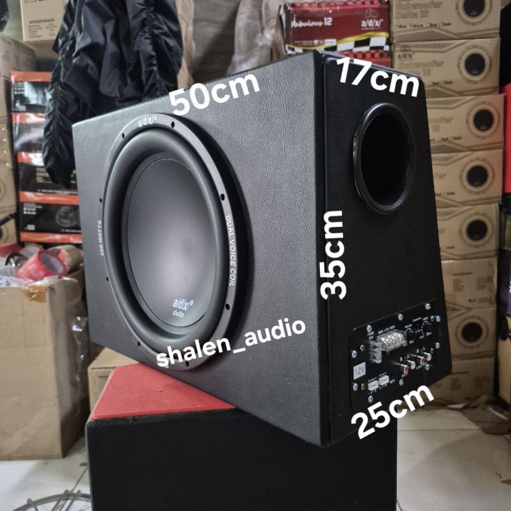 Subwoofer aktif 12inc ADX DELTA UNIVERSAL bisa untuk berbagai jenis mobil DC 12volt