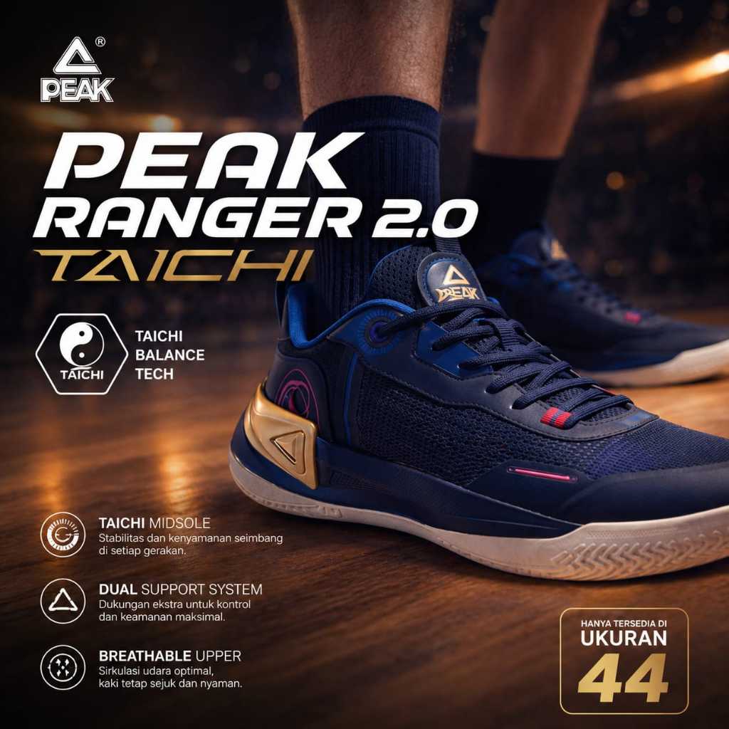 Sepatu basket PEAK RANGER 2.0 EDITION PEAK TAI-CHI Navy