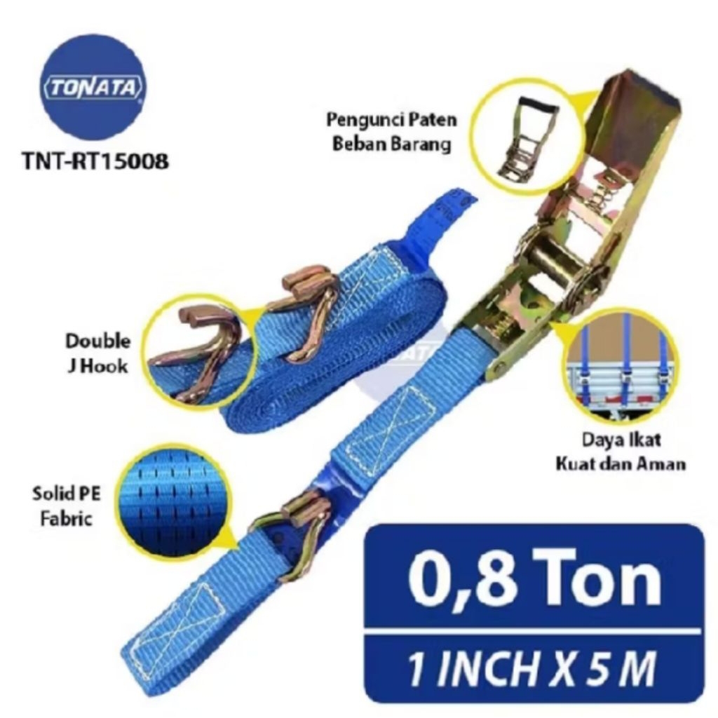 RATCHET TIE DOWN 5TON 1" X 5M
