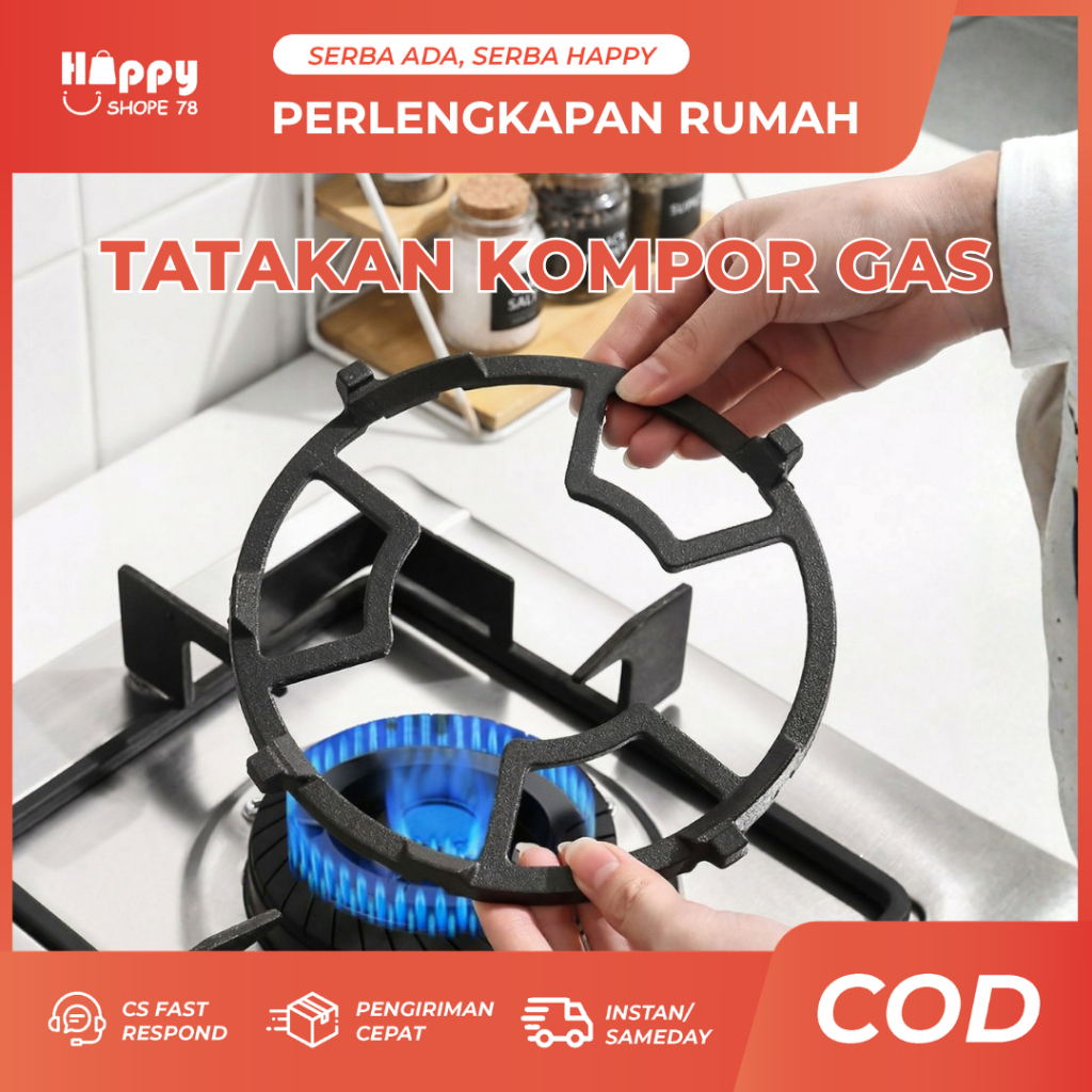 Tatakan Wajan Kompor Gas Besi Universal Penyangga Panci Stabil Anti Licin