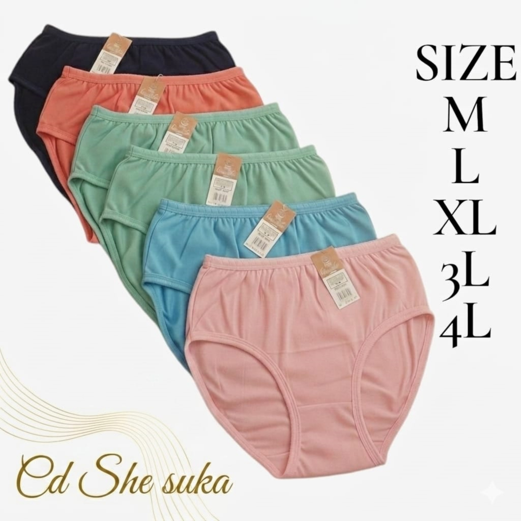 CD WANITA DEWASA POLOS UKURAN STANDAR & JUMBO BAHAN HALUS MENYERAP KERINGAT SIZE M L XL XXL XXXL XXX